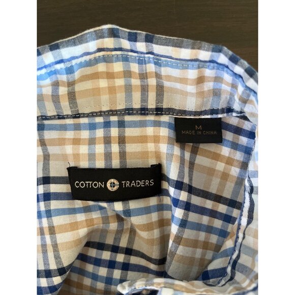 Cotton Traders Mens Medium Short Sleeve Button Up Causal Shirt Striped - Picture 4 of 6